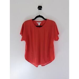 Athleta Ultimate Mesh Tee Vermillion Orange-Size L